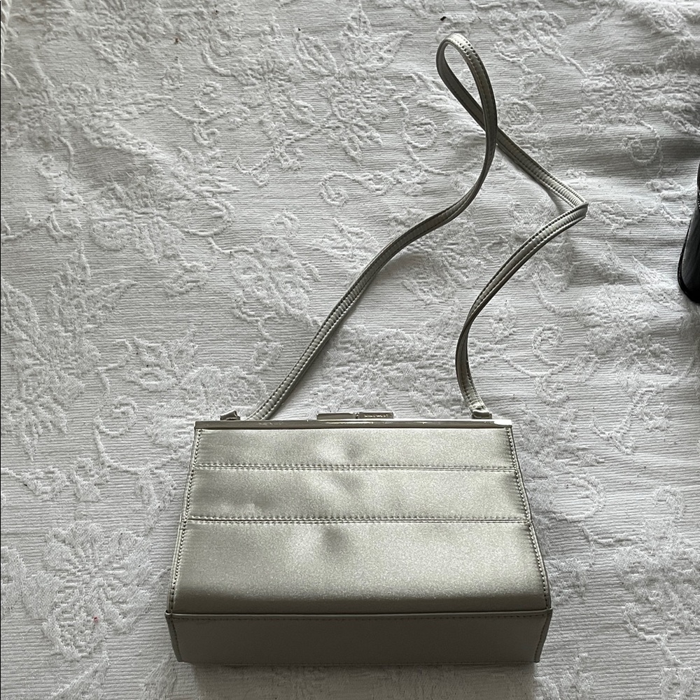 Nine West Silver sheen Clutch with Strap-NWT